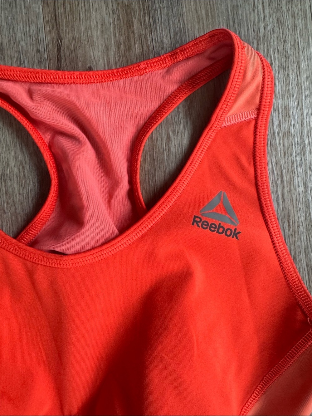 Reebok Coral-Red Racerback Sports Bra - Picture 2 of 3